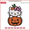 Hello Kitty Pumpkin Embroidery Design: Halloween Sanrio, Digital Stitching, Cute Cartoon, Festive Template