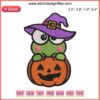 Keroppi Pumpkin Embroidery Design, Halloween Sanrio, Cute Digital Stitching Pattern, Frog Character, Festive Decor.