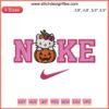 Nike Hello Kitty Pumpkin Embroidery Design: Cute Hello Kitty with pumpkin, Halloween-themed digital stitching for seamless use.