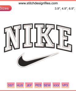 Nike Swoosh Double Embroidery Design, Digital Stitch Style, Intricate Nike Logo Stitching, Modern Athletic Embroidery Pattern