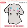 Cinnamoroll Ghost Embroidery Design: Cute Sanrio Halloween Digital Stitching Pattern, Perfect for Festive Projects.