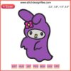 My Melody Ghost Embroidery Design | Sanrio Halloween Digital Stitching - Cute My Melody as a ghost in Halloween style, embroidery art.