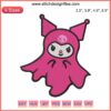 Kuromi Ghost Embroidery Design: Sanrio Halloween Digital Stitching featuring Kuromi in ghost form, perfect for spooky crafts.