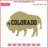 Embroidery design featuring Buffalo Colorado University logo with a buffalo motif, perfect for Colorado game day stitching projects.