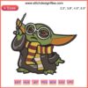 Yoda Baby Embroidery Design, Harry Potter Patterns, Instant Download, Cute Jedi Embroidery Art, Star Wars, Magical Craft Pattern