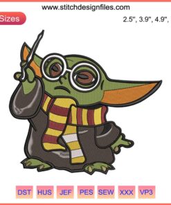 Yoda Baby Embroidery Design, Harry Potter Patterns, Instant Download, Cute Jedi Embroidery Art, Star Wars, Magical Craft Pattern