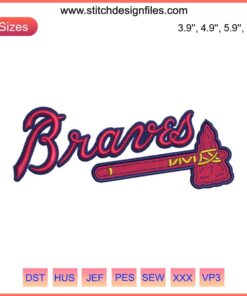 Atlanta Braves Logo Embroidery Design | MLB Digitizing File | Baseball Team Icon Embroidery Pattern