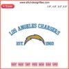 Los Angeles Chargers Est 1960 Embroidery Design, NFL Chargers Digital Stitching, Vintage Football, Team Spirit, NFL Fan Art.