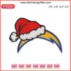 Los Angeles Chargers Christmas Embroidery Design | NFL Logo Digital Stitching | Festive Chargers Logo | NFL License Pattern