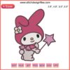 Sanrio My Melody Magician Embroidery Design - Adorable My Melody in magician outfit, perfect for digital stitching projects.