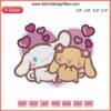 Cinnamoroll & Buddy Embroidery Design: Adorable Sanrio Cartoon Stitch, Cute DIY Digital Pattern, Kawaii Textile Art.