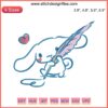 Sanrio Cinnamoroll Embroidery Design: Adorable Cinnamoroll digital stitching, perfect for cute crafts and sewing projects.