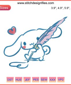 Sanrio Cinnamoroll Embroidery Design: Adorable Cinnamoroll digital stitching, perfect for cute crafts and sewing projects.