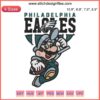 Super Mario Bros and Philadelphia Eagles embroidery design; ideal for football game day digital stitching projects.