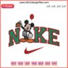 Nike Mickey Halloween Party Embroidery Design featuring Disney's Mickey with spooky Halloween elements; digital stitching pattern.