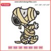 Snoopy Mummy Embroidery Design | Halloween Cartoon Stitching | Cute Snoopy Wrapped as Mummy for DIY Embroidery Projects