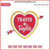 Heart Taylor Swift Travis Kelce Embroidery Design | Kansas City Football Digital Stitching featuring intertwined initials and team colors.