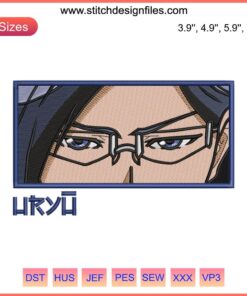 Uryu Ishida Anime Embroidery Design | Bleach Digital Stitching | Detailed Uryu Ishida Stitching Pattern for Embroidery Projects