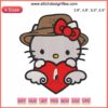 Bad Bunny Hello Kitty Embroidery Design: Sad Heart, Digital Stitching, Cartoon-Inspired, Unique Pattern, Creative Needlework Art
