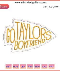 Travis Kelce & Taylor Swift Embroidery Design | Go Taylor's Boyfriend Swelce 87 Digital Stitching Pattern
