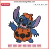 Stitch Halloween Embroidery Design: Cute Disney Stitch with Pumpkin, Funny Digital Drawing for DIY Projects.