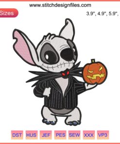 Jack Skellington Embroidery Design | Disney Halloween Stitching | Spooky Digital Art for Crafting