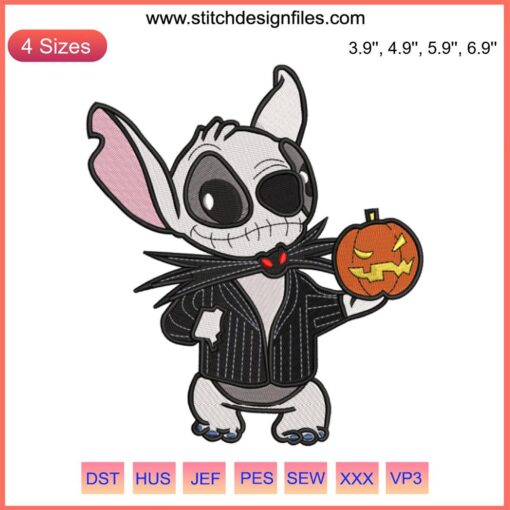 Jack Skellington Embroidery Design | Disney Halloween Stitching | Spooky Digital Art for Crafting