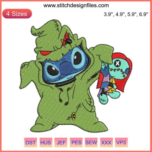Stitch Oogie Boogie Take Sally Embroidery | Disney Halloween Design | Digital Embroidery Pattern | Nightmare Before Christmas Art