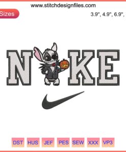 Jack Skellington Embroidery Design by Nike x Stitch, Disney Halloween Embroidery Digitizing File