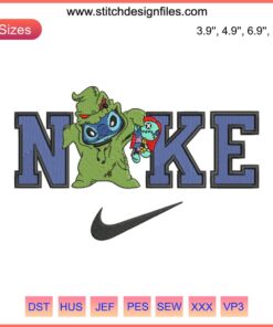 Oogie Boogie Sally Embroidery Design - Nike x Stitch | Disney Halloween Digitizing File. Perfect for embroidery enthusiasts.