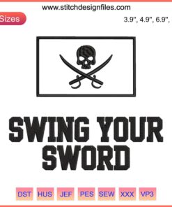 Texas Tech Swing Your Sword Embroidery Design featuring Football Coach Joey McGuire Digital Stitching Pattern