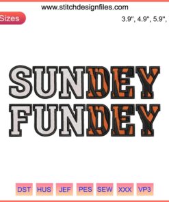 "Cincinnati Bengals Embroidery Design: Sundey Fundey Digital Stitching for NFL Fans"