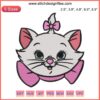 Marie Cat Embroidery Design | The Aristocats File DST, PES, Instant Download - Cute cartoon cat pattern for sewing projects.