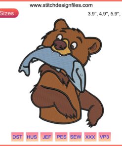Disney Koda Brother Bear Embroidery Design File, Digital Koda Stitching Pattern, Koda Bear Digitizing, Brother Bear Embroidery