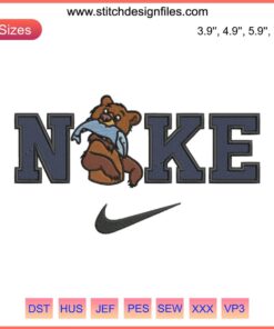 Nike Brother Bear Koda Embroidery Design – Disney Koda Digital Stitching featuring vibrant, detailed bear embroidery pattern.