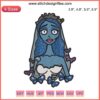 Corpse Bride Emily Embroidery Design: Detailed digital stitching of Emily from the horror movie for creative sewing projects.