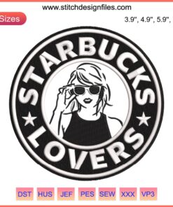 Taylor Swift Starbucks Lovers Logo Embroidery Design | Swiftie Themed Starbucks Digitizing File