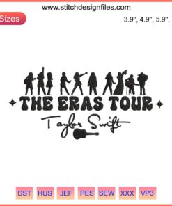 Taylor Swift Eras Tour Embroidery Design, Swifties Digitizing File, Intricate Floral Patterns, Perfect for Fans and DIY Projects