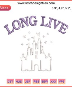Castle Embroidery Design inspired by Taylor Swift's "Long Live" song, featuring intricate digital stitching elements.