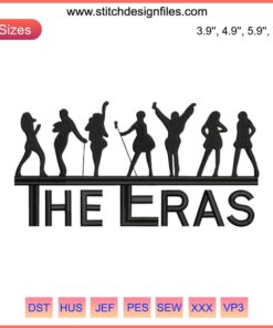 The Eras Tour 2023 Embroidery Design - TS Digital Stitching Pattern for Crafting, Featuring Iconic Tour Details & Symbols