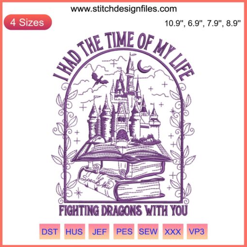 Dragons Embroidery Design - "I Had the Time of My Life" Taylor Speak Now Digitized File for Embroidery Lovers.
