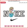 Nike Elsa Frozen Embroidery Design featuring Disney Princess Elsa in a digital stitching style, perfect for custom apparel.