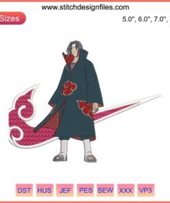Itachi Embroidery Designs Anime Naruto Nike Instant Download DST PES - Ideal for custom embroidery projects