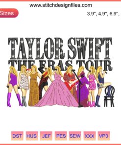 Taylor Swift The Eras Tour Embroidery Design | Digital Stitching | Music-Inspired Pattern | Trending Sewing Art