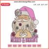 Santa Claus Embroidery Design: "Merry & Bright" with festive details, perfect for Christmas digital stitching projects.