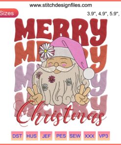 Santa Claus Embroidery Design, Christmas 2023, Festive Stitching Pattern, Embroidery Digitizing File, Merry Christmas Theme