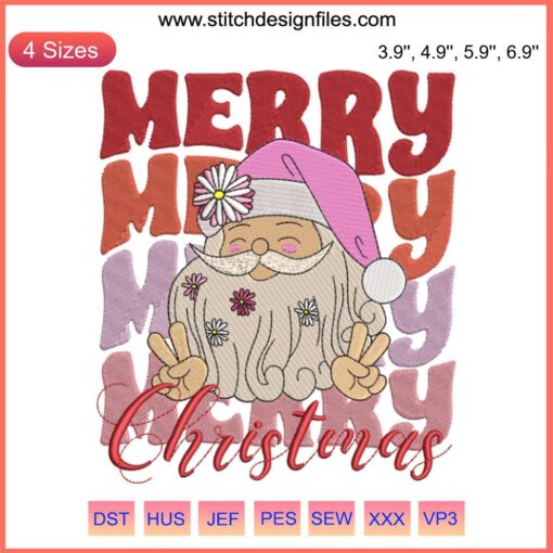 Santa Claus Embroidery Design, Christmas 2023, Festive Stitching Pattern, Embroidery Digitizing File, Merry Christmas Theme