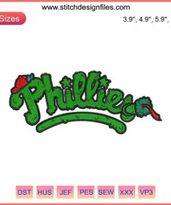 Phillies Mascot Phanatic Logo Embroidery Design - Philadelphia Phillies Digital Stitching, Sports Team Embroidery Pattern