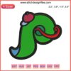 Philadelphia Mascot P Logo Embroidery Design: MLB Baseball Stitching, Red "P" on Blue, Digital Download, Machine Embroidery
