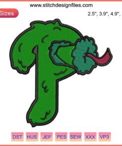 Phillies Phanatic Embroidery Design, Philadelphia Baseball Mascot, Digital Stitching, Sports Embroidery Pattern, MLB Fan Design
